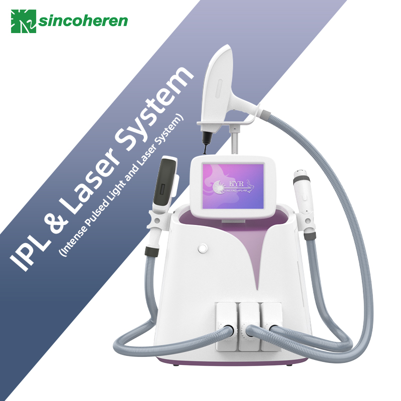 IPL & Nd Yag Laser & RF 3 In 1 Skin Rejuveantion Hair Tattoo Removal Machine