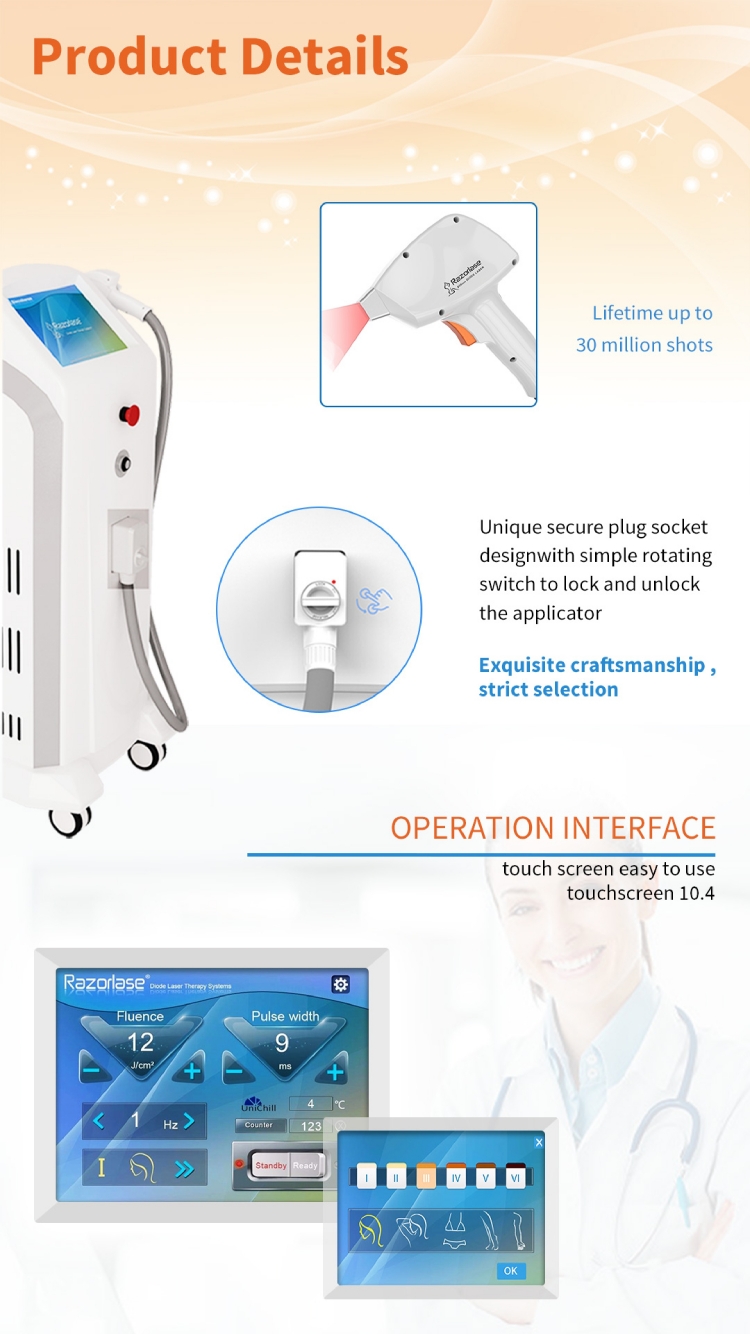 razorlase diode laser hair removal machine details