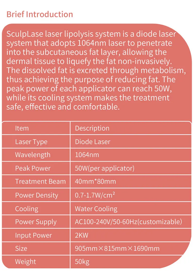 1060nm Laser Lipolysis Body Slimming Machine (2)