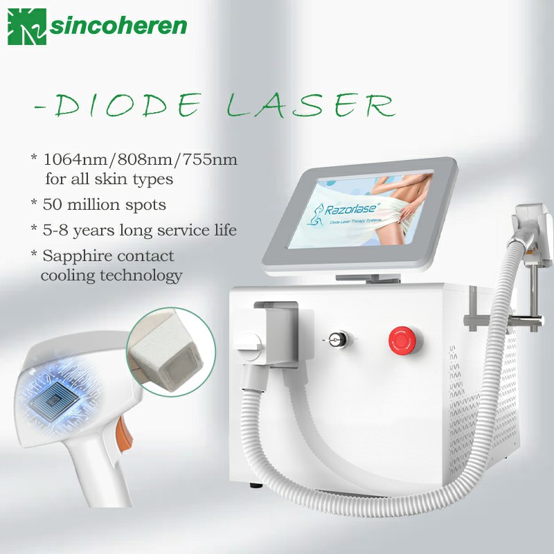 Portable Diode Laser Hair Removal 808 755 1064nm Machine