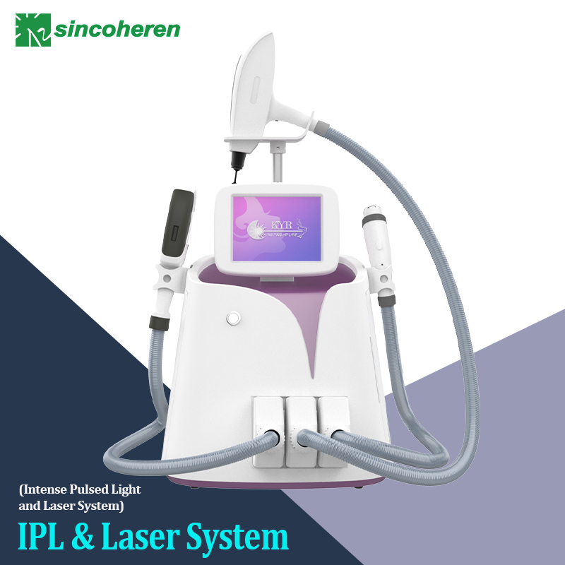 IPL & Nd Yag Laser & RF 3 In 1 Skin Rejuveantion Hair Tattoo Removal Machine